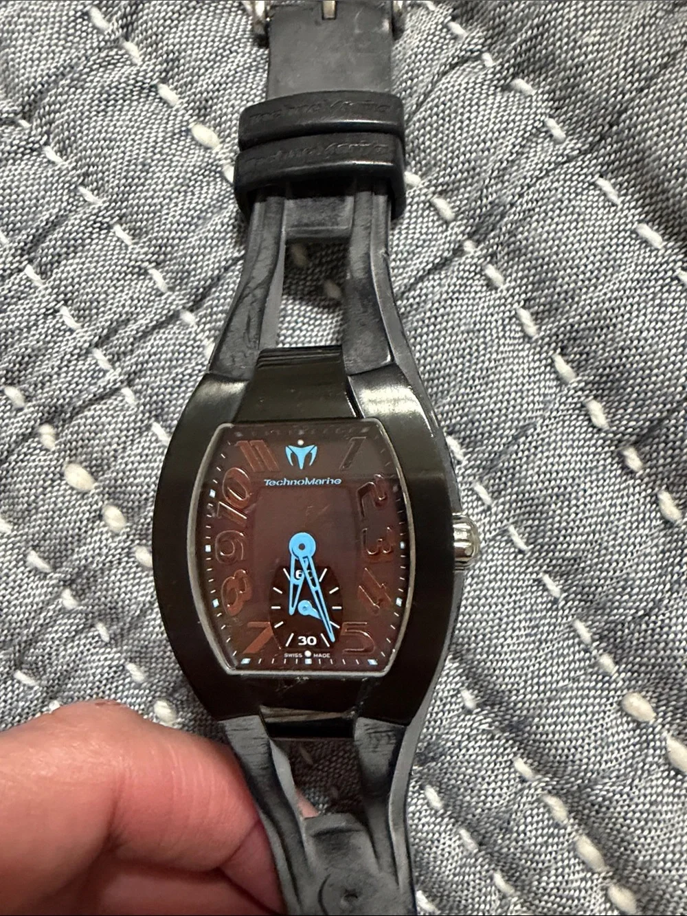 Technomarine Black Watch with Blue Accents